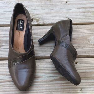 Clarks Green Ankle Booties